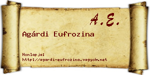 Agárdi Eufrozina névjegykártya
